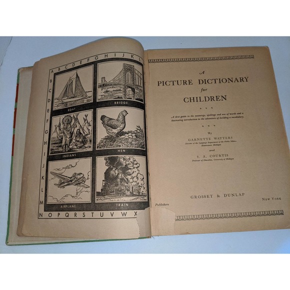 Vintage 1945 Picture Dictionary for Children Garnette Watters SA Courtis Rare - Picture 4 of 12
